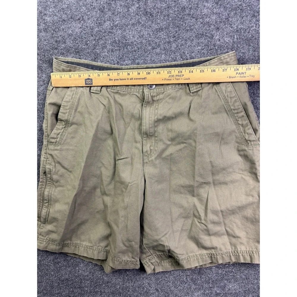 Columbia Cargo Shorts Mens 38 Green Omni-Shield‎ Cotton Canvas Hiking XM4452